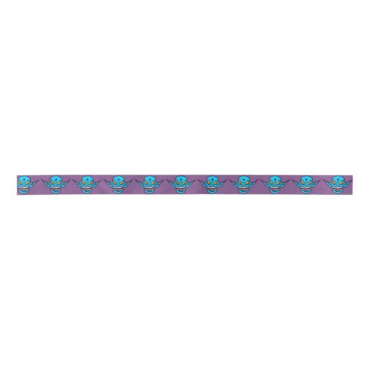 blauw zombie troll demon ribbon lint (Voorkant)