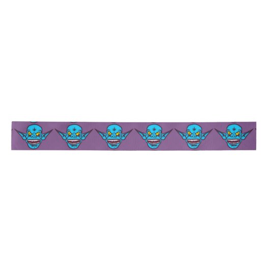 blauw zombie troll demon ribbon lint (Voorkant)