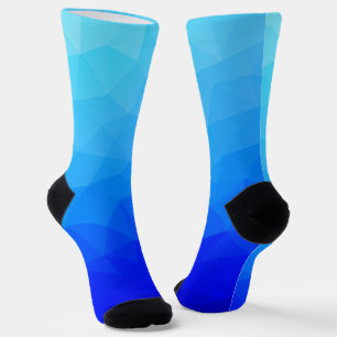 Blauw zomerse zee koel geometrisch mesh patroon sokken