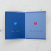 Blauw zonder gevouwen Wenskaart Kaart (Binnen)