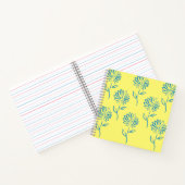 Blauw zonnebloempatroon notitieboek (Binnen)