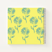 Blauw zonnebloempatroon notitieboek (Achterkant)