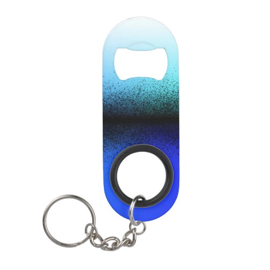 Blauw Zwart Abstract Kunstwerk Mini Flessenopener (Voorkant)