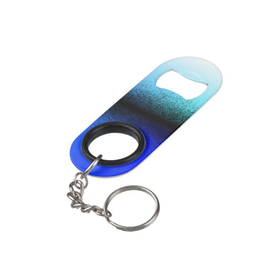 Blauw Zwart Abstract Kunstwerk Mini Flessenopener (Achterkant Gekanteld)