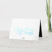 Blauw/zwart Bow & Swirl Dank u kaart (Achterkant)