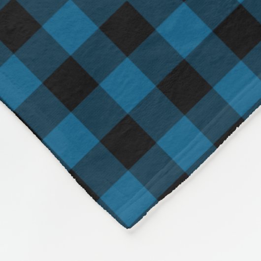 Blauw zwart buffel houthakker check geruite patroo fleece deken (Hoek)
