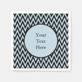 Blauw Zwart Chevron Servetten (Voorkant)