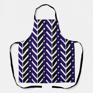 Blauw Zwart Chevron Zigzag Schort