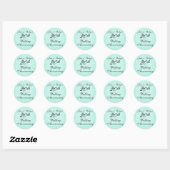 Blauw & Zwart Damast Bruiloft Jubileum Sticker (Vel)