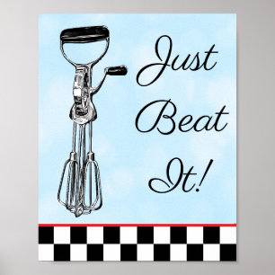 Blauw, zwart en rood, sla het gewoon aan poster