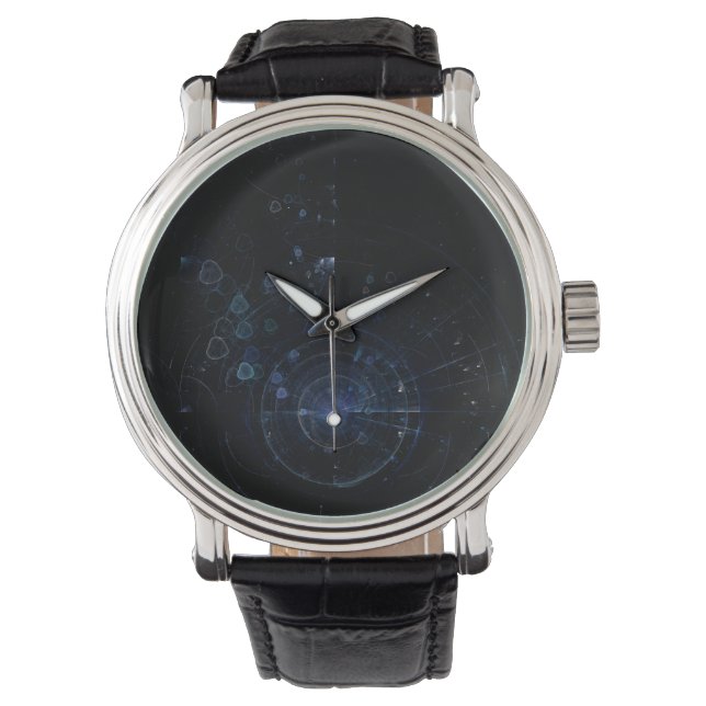 Blauw Zwart Galaxy Horloge (Voorkant)
