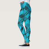 Blauw Zwart Gemengde Patchwork Patchwork Ontwerp Leggings (Links)