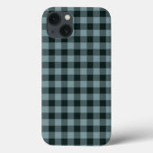 Blauw Zwart geruit Gingham patroon Case-Mate iPhone Case (Achterkant)