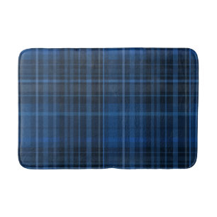 Blauw Zwart Geruit Patroon Badmat
