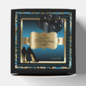 Blauw, Zwart & Goud Metallic - 00ste verjaardag Bedankdoosjes (Bovenkant)