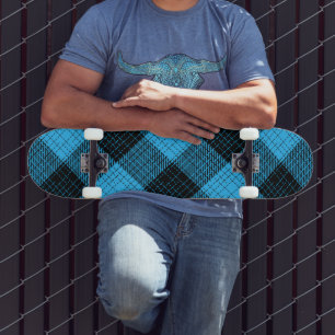 Blauw Zwart Kruisraster Buffalo Check Skateboard