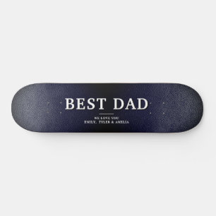 Blauw zwart leder Beste vader Dag Skateboard