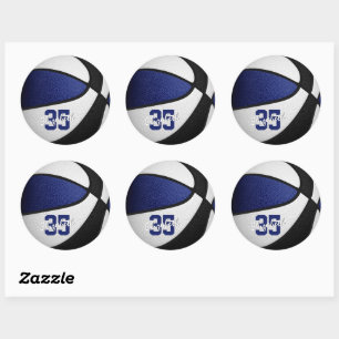 blauw zwart meisjes jongens basketbal team kleuren ronde sticker