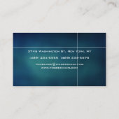 Blauw zwart monogram uniek Visitekaartje van de Ma (Achterkant)