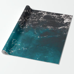 Blauw zwart ombre zee cadeaupapier