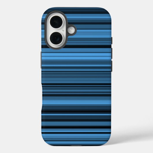 Blauw Zwart Strepen Case-Mate iPhone Case (Achterkant)