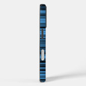 Blauw Zwart Strepen Case-Mate iPhone Case (Achterkant / Rechts)