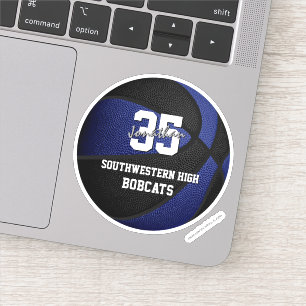 blauw zwart team kleuren jongens basketbal sticker