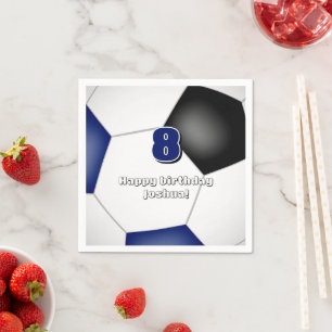 Blauw Zwart Team Kleuren Voetbal kinder Sport Part Servet