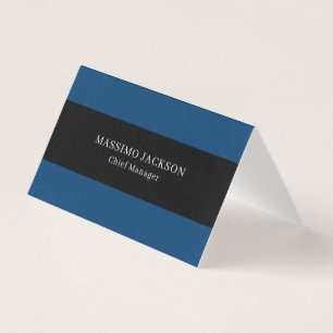 Blauw Zwart Trendy Eenvoudig Minimalistisch Profes Visitekaartjes