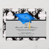 Blauw, Zwart, Wit, Aangepaste uitnodiging voor Afs (Voorkant / Achterkant)