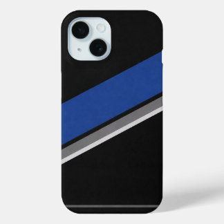 Blauw Zwart & Wit Abstract Patroon Hoesje