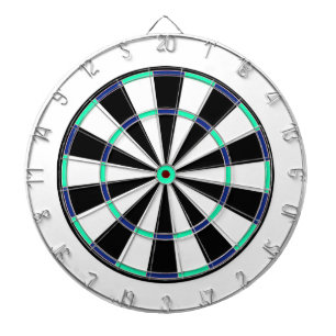 Blauw, zwart, wit dartboard dartbord
