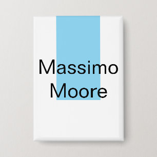 Blauw Zwart Wit Eenvoudig Elegant Eigen Naam Button