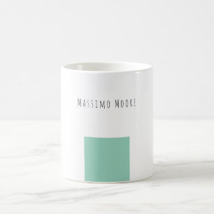 Blauw Zwart Wit Eenvoudig Elegant Eigen Naam Koffiemok