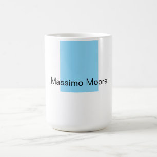 Blauw Zwart Wit Eenvoudig Elegant Eigen Naam Koffiemok
