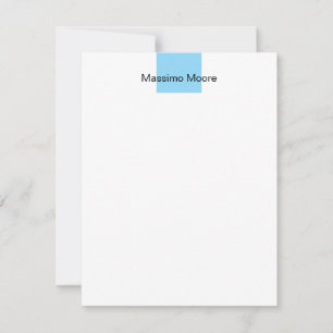Blauw Zwart Wit Eenvoudig Elegant Eigen Naam RSVP Kaartje