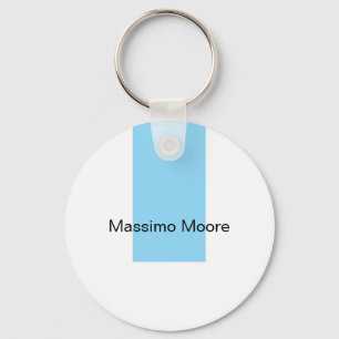 Blauw Zwart Wit Eenvoudig Elegant Eigen Naam Sleutelhanger