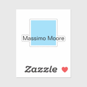 Blauw Zwart Wit Eenvoudig Elegant Eigen Naam Sticker