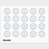 Blauw Zwart Wit Polka Dot Snoep Buffet Stickers (Vel)
