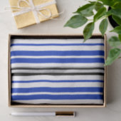 Blauw Zwart Wit Strepen Patroon Ontwerp Tissuepapier (Geschenk)
