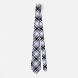 Blauw, Zwart, Wit Tartan Plaid Patroon Stropdas