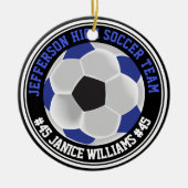 Blauw, Zwart & Wit Voetbal ⚽ Keramisch Ornament (Voorkant)