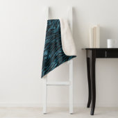 Blauw Zwart Zebra Print Ombre Sherpa Deken (In situ)