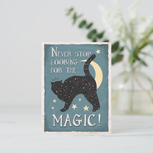 blauw, zwart, zwart, met staartje briefkaart (Staand voorkant)