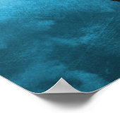 Blauw-zwarte Wereldkaart Poster (Hoek)