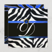BLAUW ZWARTE WITTE ZEBRA FUR MONOGRAM, Sapphire Kaart (Voorkant / Achterkant)