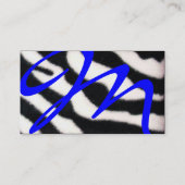 BLAUW ZWARTE WITTE ZEBRA fUR MONOGRAM, Sapphire Visitekaartje (Achterkant)