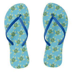 Blauw zwemschildpad teenslippers