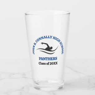Blauw Zwemteam Gepersonaliseerde Zwemmer Glas