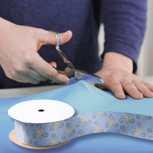 Blauw Zwirly Liberty Flowers Pattern Elegant Flora Lint